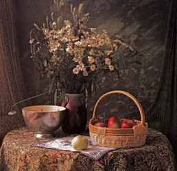 Rustic Still Life with Apples