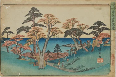 Autumn Leaves at Kaianji Temple from the Series "Famous Places in the Eastern Capital"