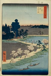 Azuma no mori Shrine and the Entwined Camphor One Hundred Famous Views of Edo