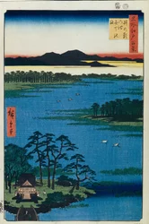 Benten Shrine at the Inokashira Pond. One Hundred Famous Views of Edo