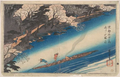 Cherry Blossoms at Arashiyama, from the series Famous Places of Kyōto