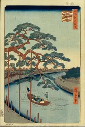 Five Pines and the Onagi Canal One Hundred Famous Views of Edo