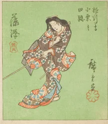 Fujisawa, Section of Sheet No. 2 from the series "Cutout Pictures of the Tokaido"