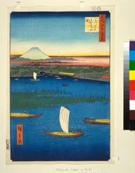 Marshy Island off the Mouth of the River Sumida, with Edo and Mt. Fuji in the Distance