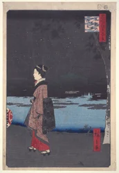 Night View of Sanya Canal, Matsuchi Hill from the Series One Hundred Famous Views of Edo