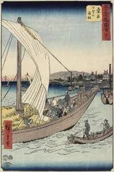 No.43 Ferry Boat by Shichiri Beach, Kuwana, July 1855