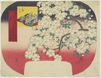 Onono Komachi and Ink Color Cherry Blossoms, Spring, 1844-1847