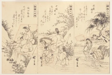 Preparatory sketches for the Chofu Jewel river in Musashi; The Ide Jewel River, 1838-43