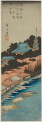 Rain at Azuma Bridge below Kinryuzan Temple in Asakusa, from the series "Famous Views of the Eastern Capital"