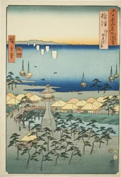 Settsu Province: Idemi Beach at Sumiyoshi, from the series "Famous Places in the Sixty-odd Provinces"