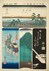 Shimada, Fujieda, Okabe, and Mariko, no. 6 from the series "Cutouts of the Fifty-three Stations"