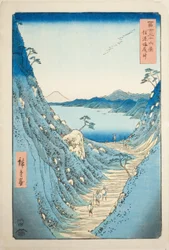 Shiojiri Pass in Shinano Province, from the series 