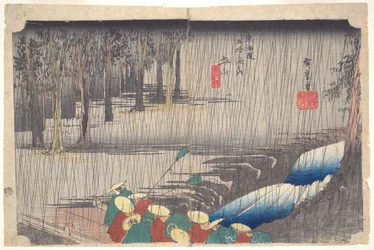 Spring Rain at Tsuchiyama, from the series Fifty-three Stations of the Tōkaidō