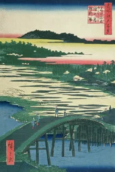 Sugatami Bridge, Omokage Bridge and Jariba at Takata, from the series 