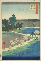 The Entwined Camphor Trees at Azuma Shrine, from the series 