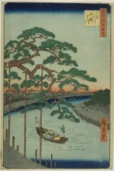 The Five Pines on the Onagi River, from the series "One Hundred Famous Views of Edo"
