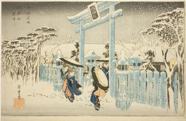 The Gion Temple in Snow (Gionsha setchu), from the series Famous Places in Kyoto