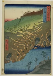 The Road Below the Rakan Temple in Buzen Province, from the series "Fifty-Three Stations of the Tokaido"