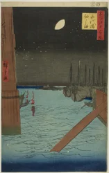 View of Tsukuda Island from Eitai Bridge, from the series "One Hundred Famous Views of Edo"