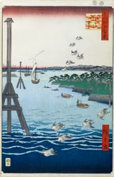View of the Shiba Coast One Hundred Famous Views of Edo, 1856-1858
