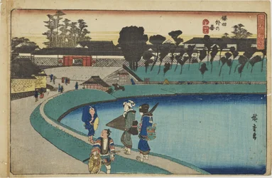 “Outside Sakurada Gate” from the Series “Outstanding Views of Edo”