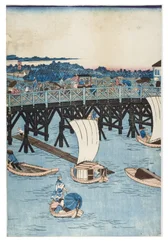 Famous Places in Tokyo, True View of Ryogoku Bridge