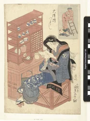 Teahouse Waitress Reading a Letter