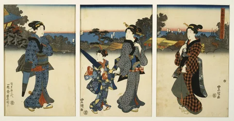Courtesans Promenading by Sea