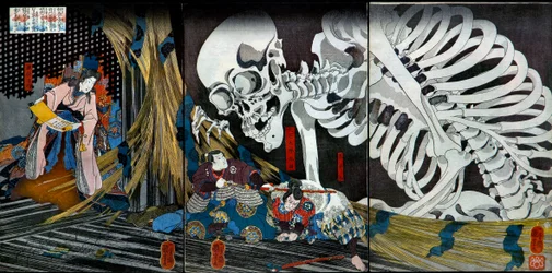 Princess Takiyasha Calling up a Monstrous Skeleton Specter at the Old Palace in Sōma, c. 1845-46