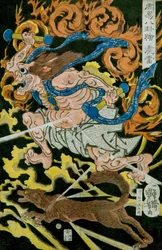 Thunder God (Shinrai). Series: Pictures of the Eight Trigrams in Chinese Divination (Shūeki hakke-e), c. 1839-41