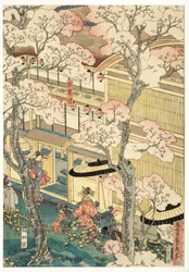 True View of the Pleasure Houses of Miyosaki at the New Port, Yokohama, Kanagawa