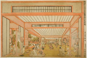 Views of Reception Rooms in Japan - Entertainments on the Day of the Rat in the Modern Style