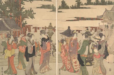 Horinouchi Myo-ho-ji Eho Mairi no Zu