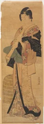 Wakashu Disguised as a Mendicant Priest Playing a Flute