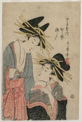 The Courtesans Karagoto and Nishikido of Chojiya, late 1800s