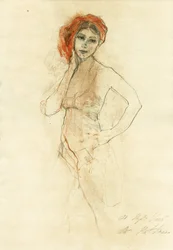 Pensive Woman Red Turban
