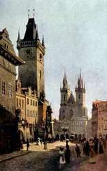 The Starometsky Square and Town Hall in Prague, c. 1900