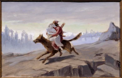 Ivan Tsarevich Riding the Gray Wolf