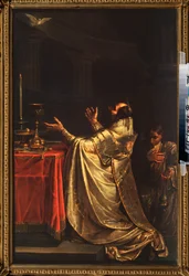 Basil the Great Prostrating Before the Dove of the Holy Spirit
