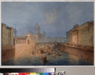 Illumination of the Moika River in Saint Petersburg