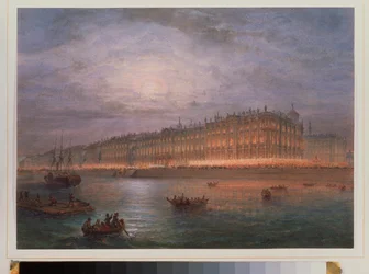 View of the Winter Palace at Night, Saint Petersburg