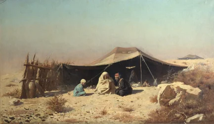 Arabs in the desert. Koran Study