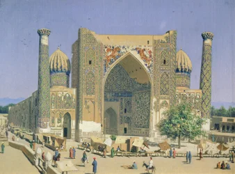 Medrasah Shir-Dhor at Registan place in Samarkand