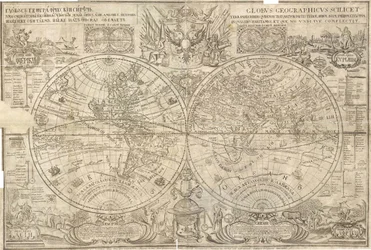 Double Hemisphere Map of the World
