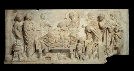 Funebre Bas Relief Marble Ceremony in Venice