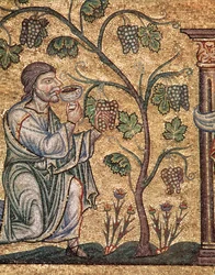Life of Noah, the drunkenness (mosaic detail)