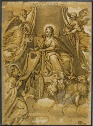 Virgin Mary Handing Scapular to Saint Simon Stock