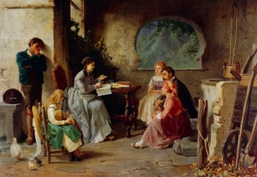 Botany lesson, by Vespasiano Bignami known as Vespa