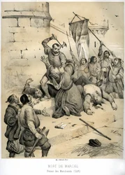 Assassination of Etienne Marcel by Jean Maillart, Engraving by Victor Adam in the Book 