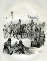Interview in 1023 of Henri II and Robert II the Pious